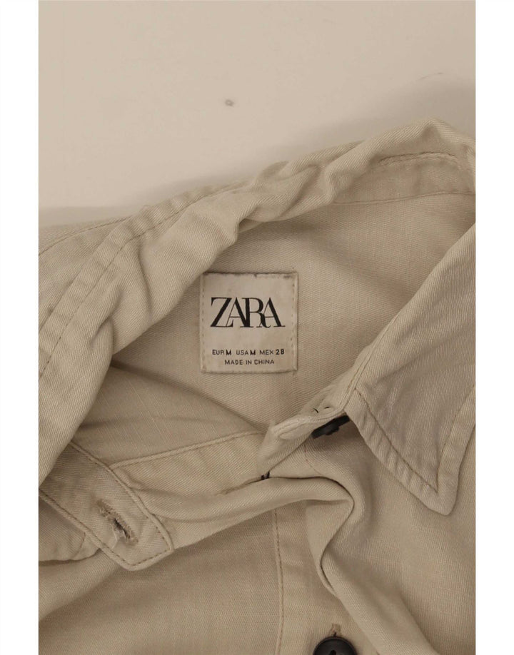 Damska sukienka koszulowa oversize Zara UK 14 średni beż