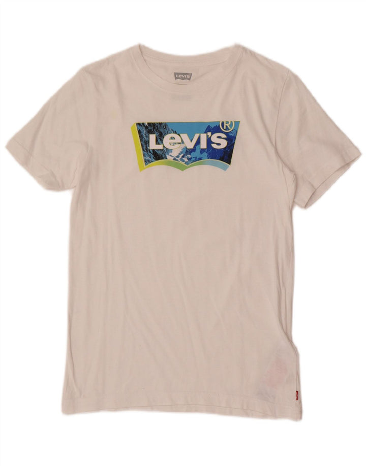 Chłopięcy T-shirt z grafiką Levi's, 13-14 lat, biała bawełna