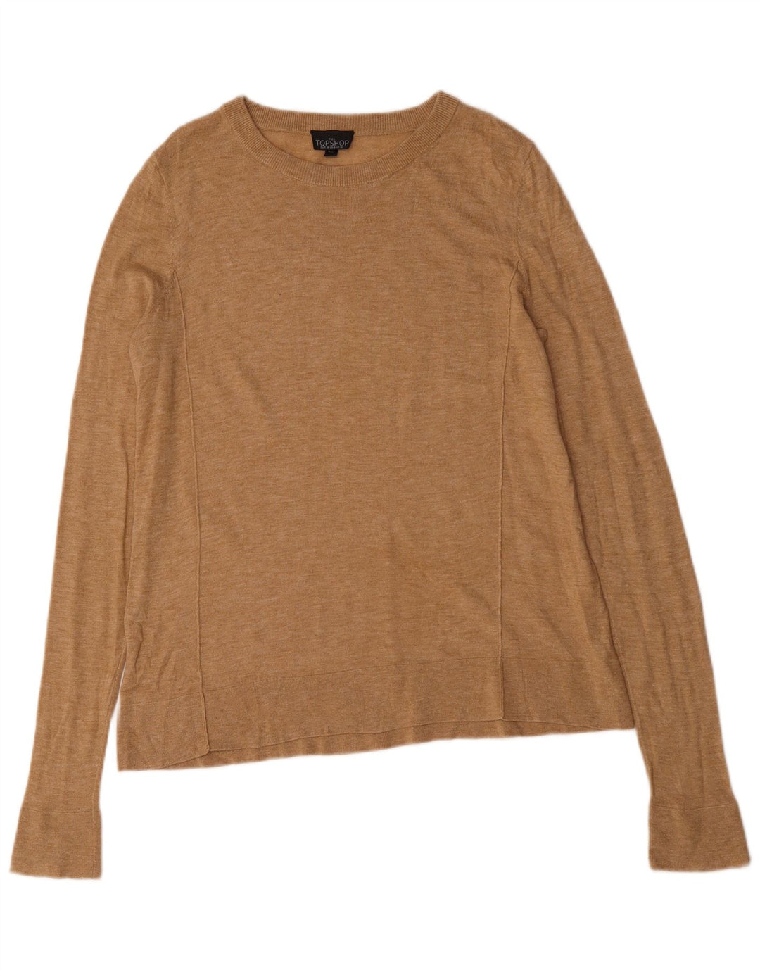 Topshop damski top oversize z długim rękawem, UK 10, mały, beżowy