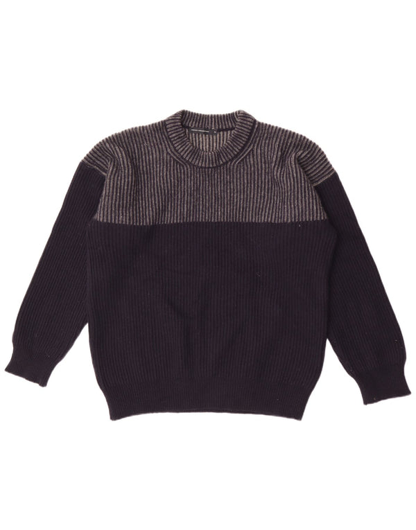 Męski sweter z okrągłym dekoltem French Connection XL, wełniany w granatowe paski