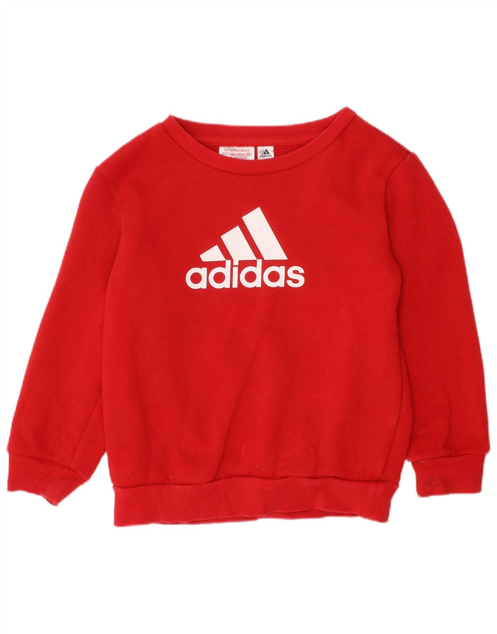 Chłopięca bluza Adidas z grafiką, 3-4 lata, czerwona bawełna