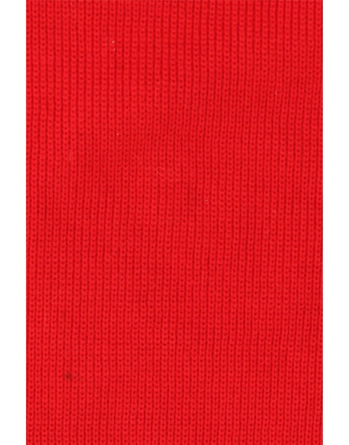 Vintage męski sweter z dekoltem w łódkę, średni czerwony