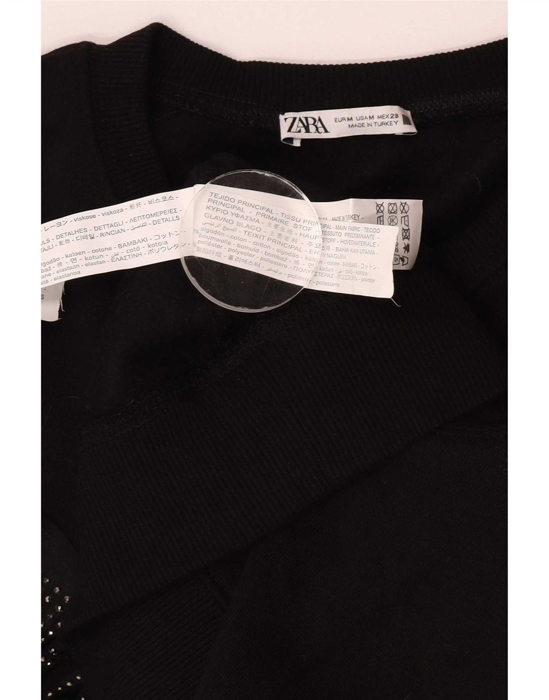 Damski sweter oversize Zara UK 14, średni czarny, bawełniany