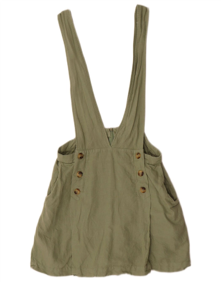 Damskie spodenki ogrodniczki Zara, małe, W28, khaki, lniane