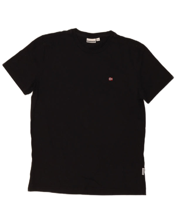 Napapijri Mens T-Shirt Top Medium Black Cotton