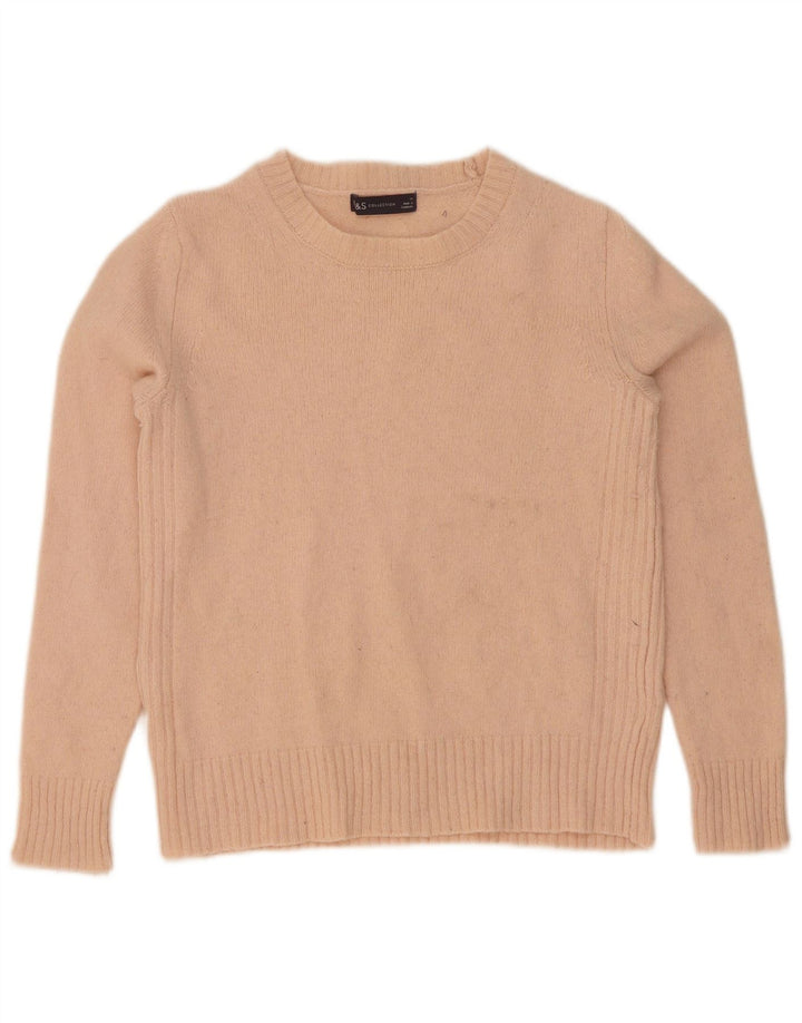 Marks & Spencer Damski sweter z dekoltem w łódkę, UK 10, mały, różowy