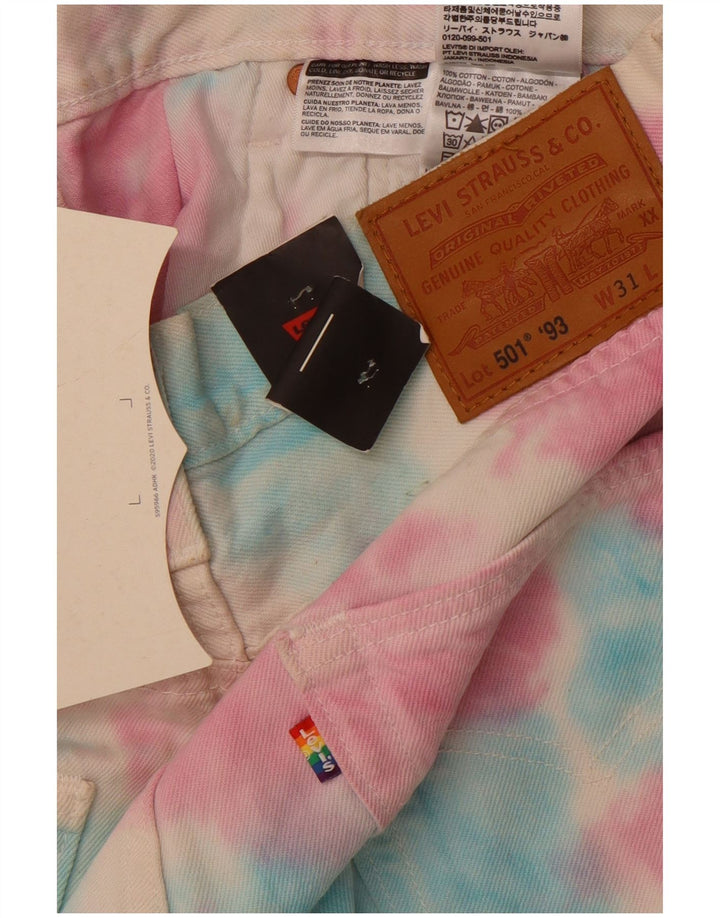 Męskie spodenki jeansowe LEVI'S 501 W32 Średnio wielobarwna bawełna typu tie-dye