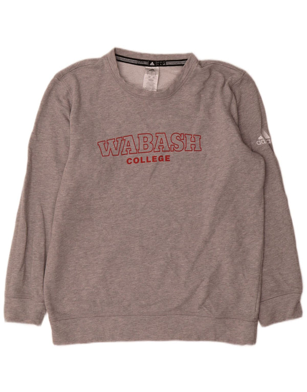 Męska bluza Adidas z grafiką, duża, szara, bawełniana