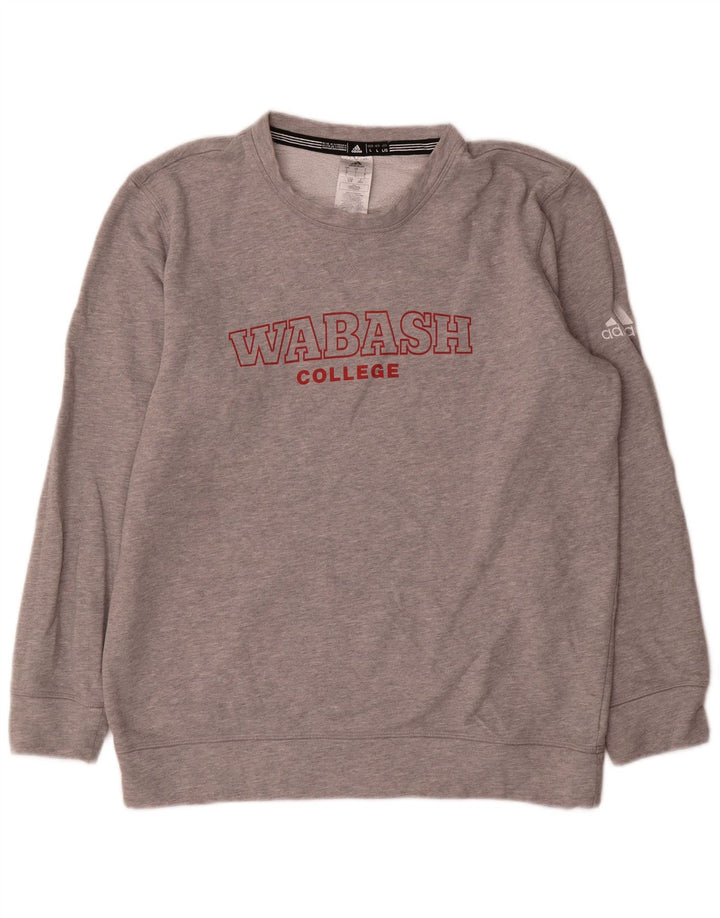 Męska bluza Adidas z grafiką, duża, szara, bawełniana