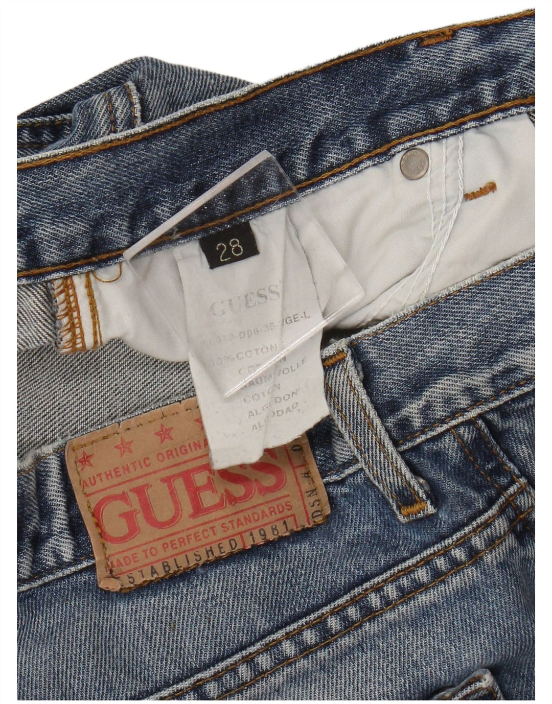 Guess Damskie jeansy Bootcut W28 L30 Niebieskie bawełniane