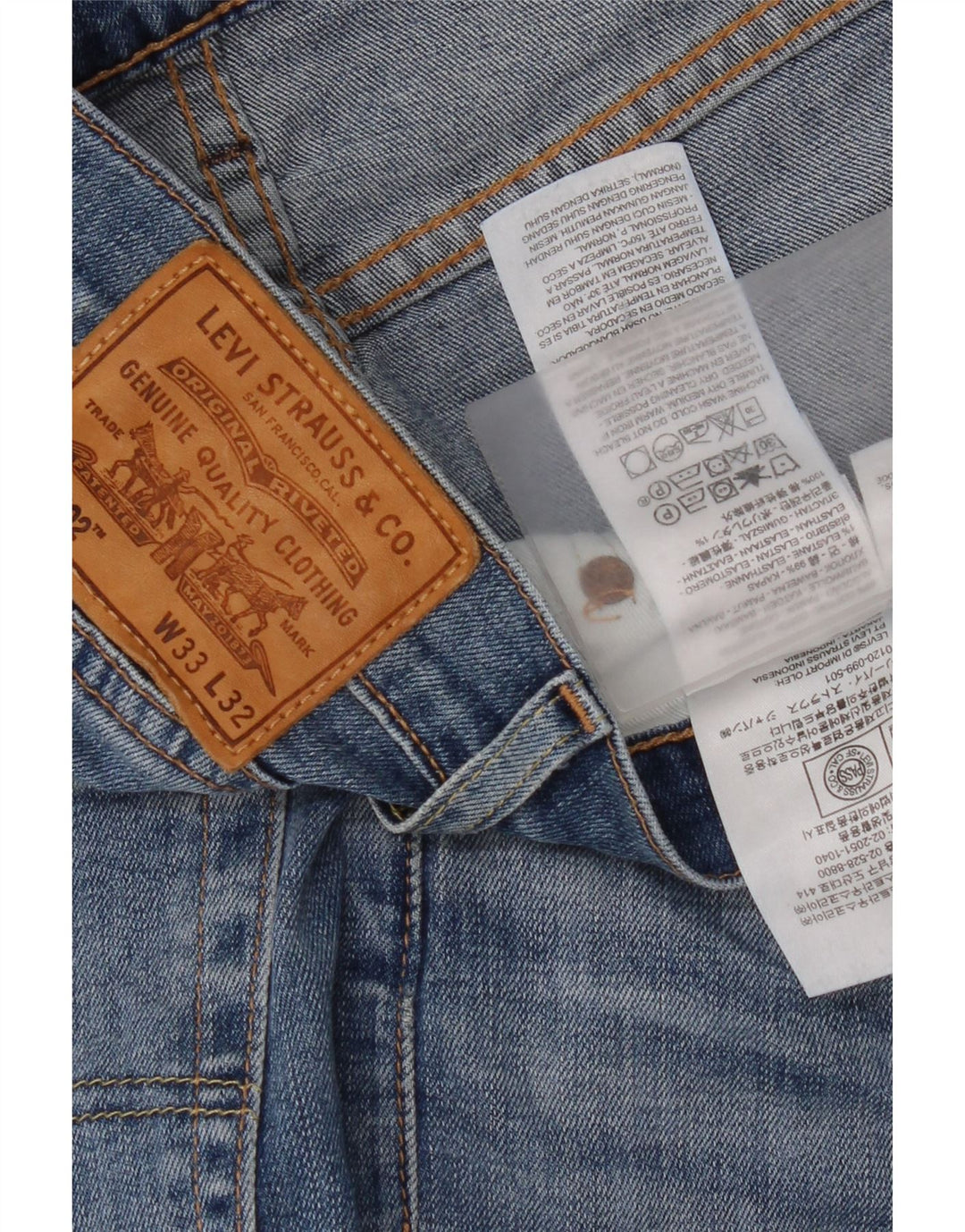 Męskie jeansy Levi's 502 Tapered W33 L26 Niebieskie bawełniane