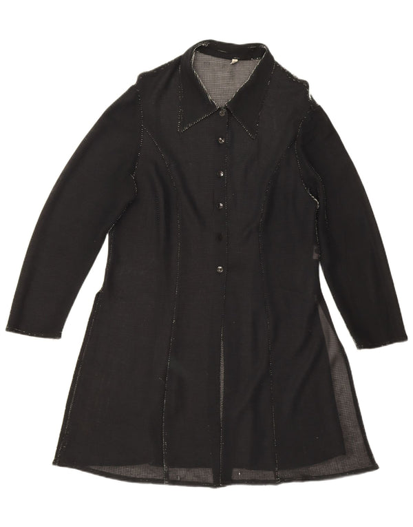 Damska sukienka koszulowa w stylu vintage UK 18 XL Czarna wiskoza