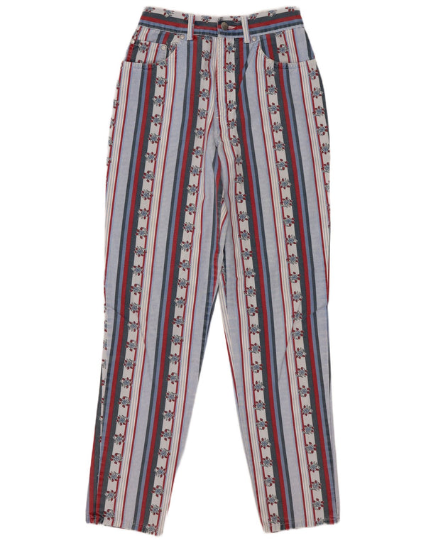 Damskie spodnie casual z wysokim stanem w stylu vintage IT 42 Medium W28 L29 Wielokolorowe