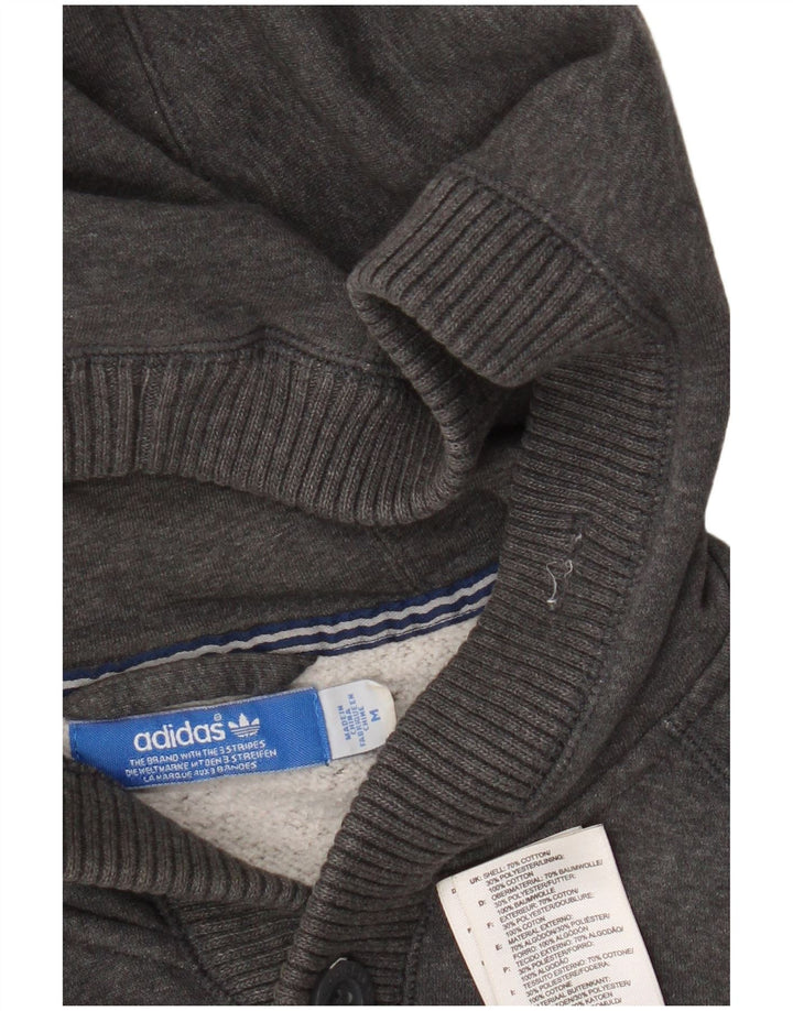 Adidas Męska bluza dresowa z kapturem, średnia szara bawełna