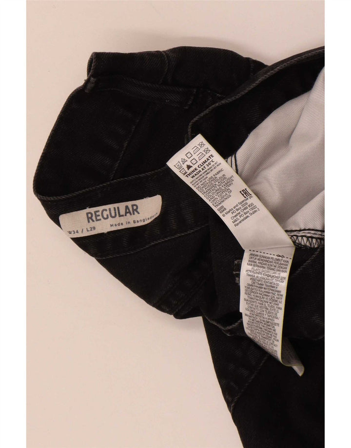 Męskie jeansy Marks & Spencer Regular Straight W34 L29 Czarne bawełniane