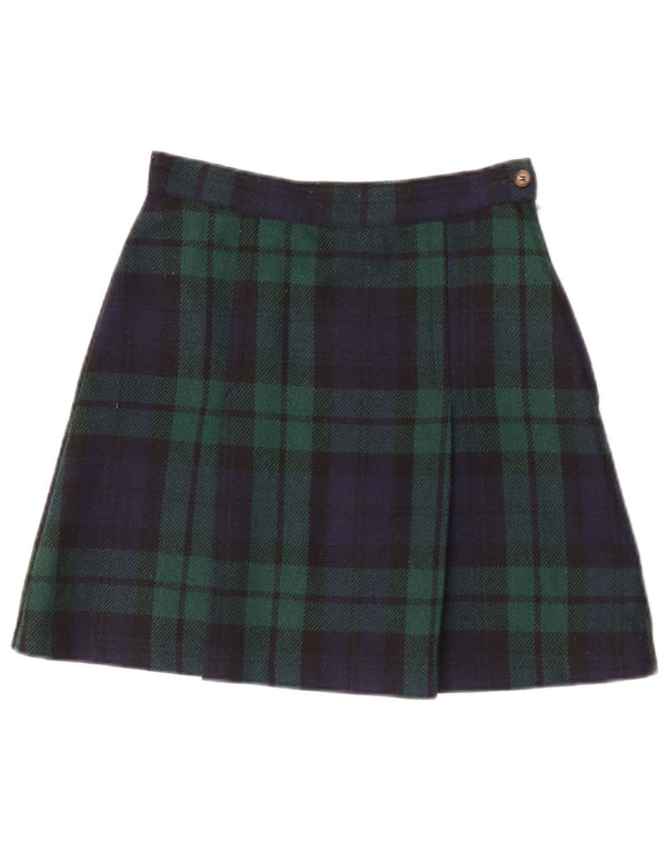 Spódnica damska Benetton IT 40 Small W26 w zieloną kratę, akryl