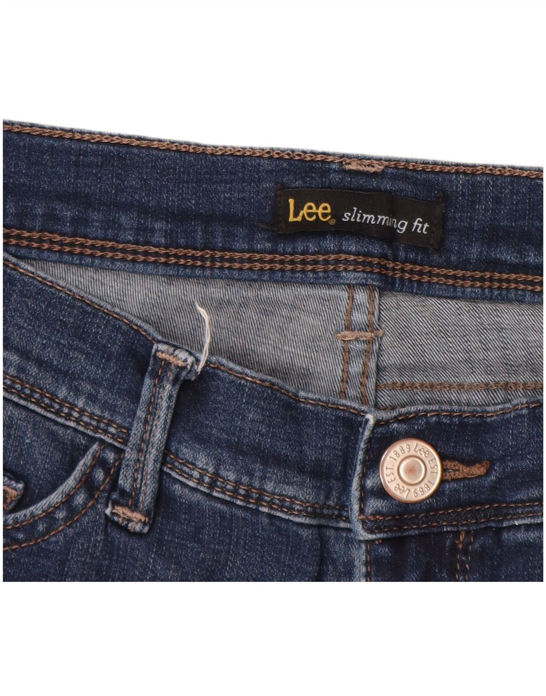 Damskie jeansy slim fit LEE W28 L26 niebieskie