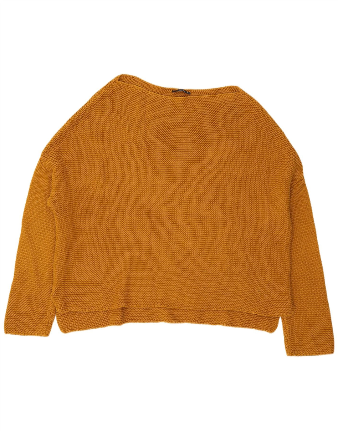 Damski sweter oversize z dekoltem w łódkę Zara UK 14, średni żółty