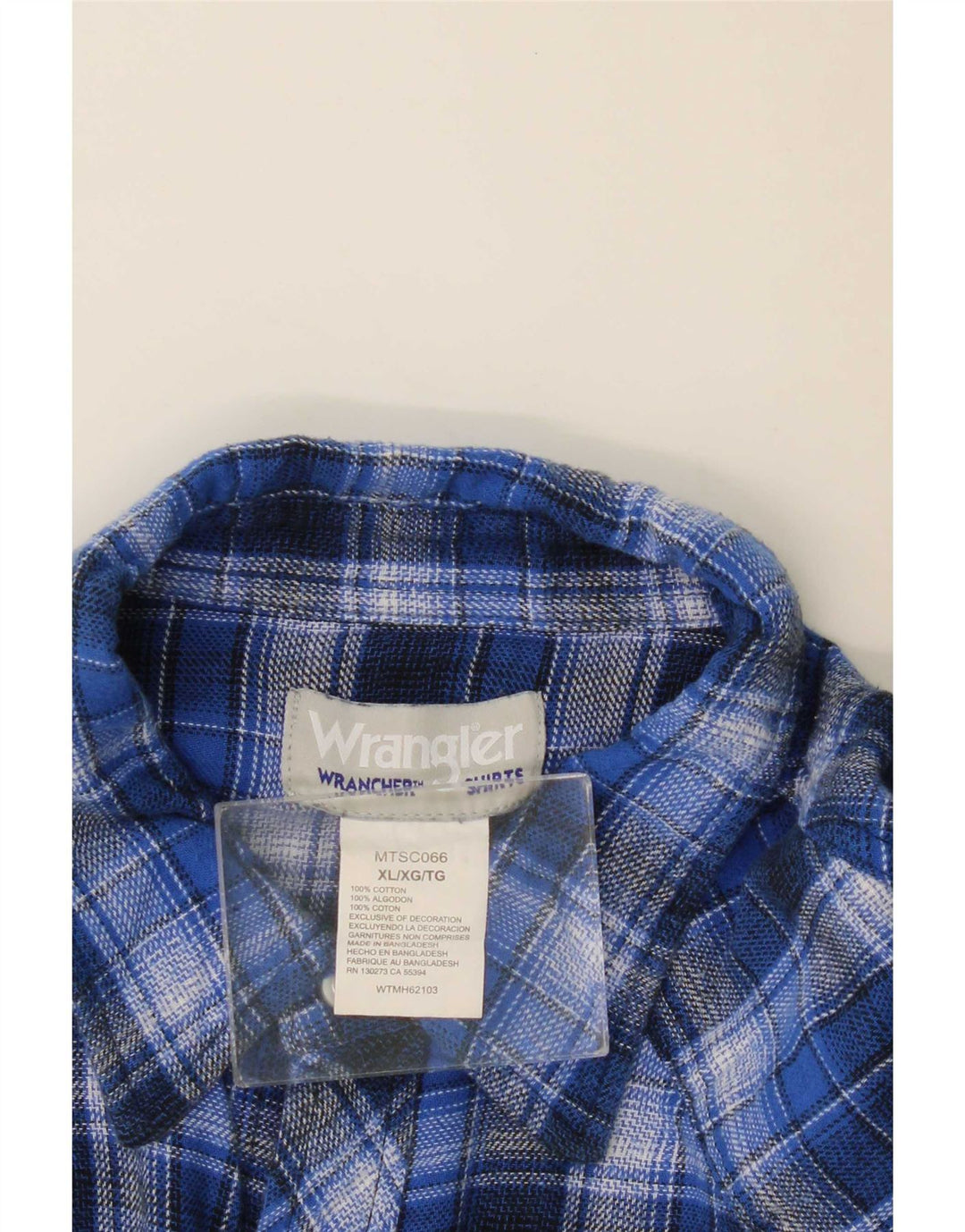 Koszula flanelowa męska Wrangler XL w niebieską kratkę, bawełniana