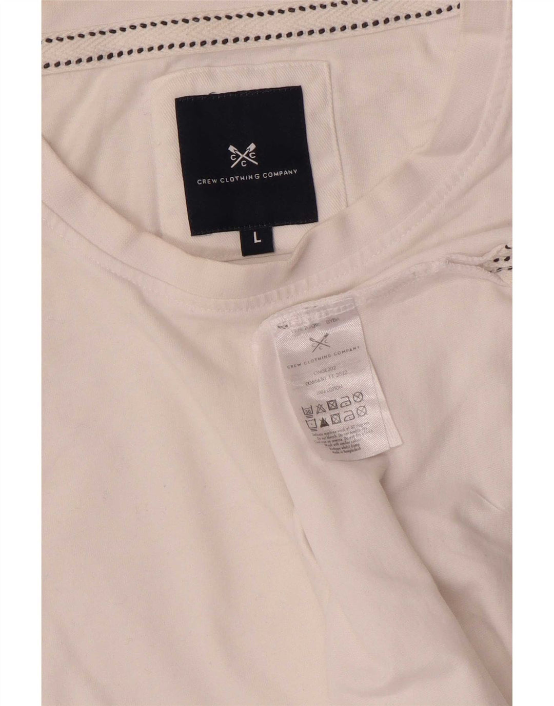 Crew Clothing Męski T-shirt Top, duży, biały, bawełniany