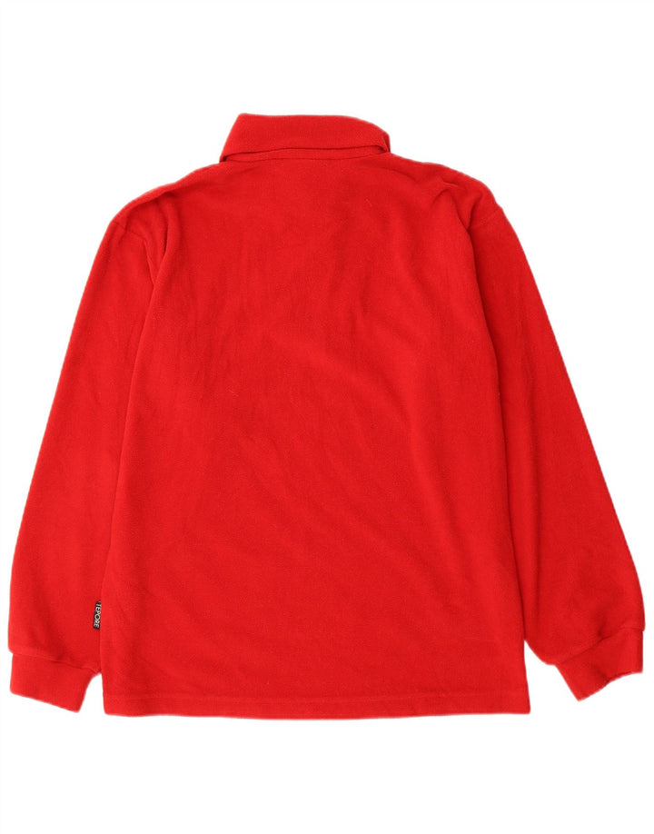 Męski sweter polarowy Sergio Tacchini z zamkiem błyskawicznym, mały, czerwony, poliestrowy
