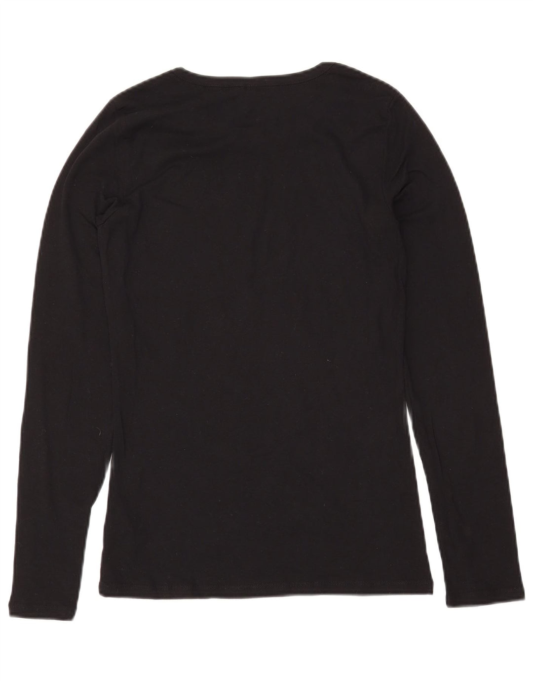 Damski top BENETTON z długim rękawem UK 14, duży, czarny, bawełniany