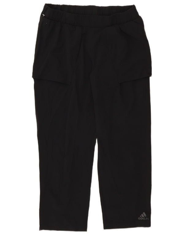 Damskie spodnie dresowe Adidas Crop UK 12/14 Średnie czarne sportowe