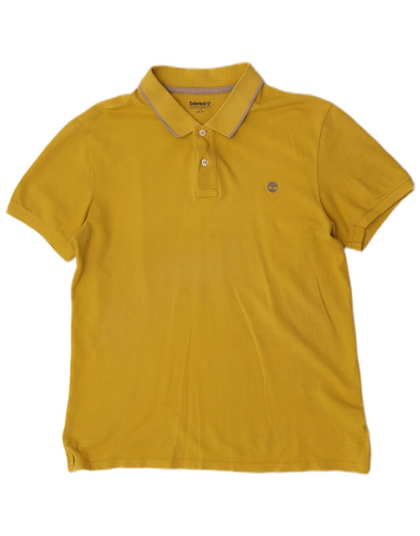 Męska koszulka polo Timberland z krótkim rękawem, slim fit, duża, żółta bawełna