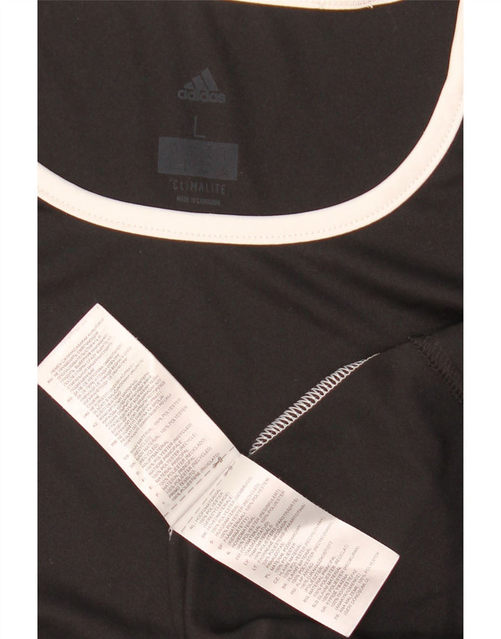 Adidas Męska koszulka Climalite Top, duża, czarna, poliestrowa z blokami kolorów