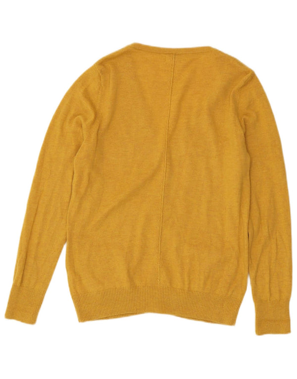 Damski sweter rozpinany Fat Face UK 12 Średni żółty wełniany