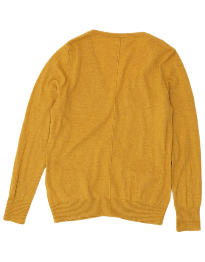Damski sweter rozpinany Fat Face UK 12 Średni żółty wełniany