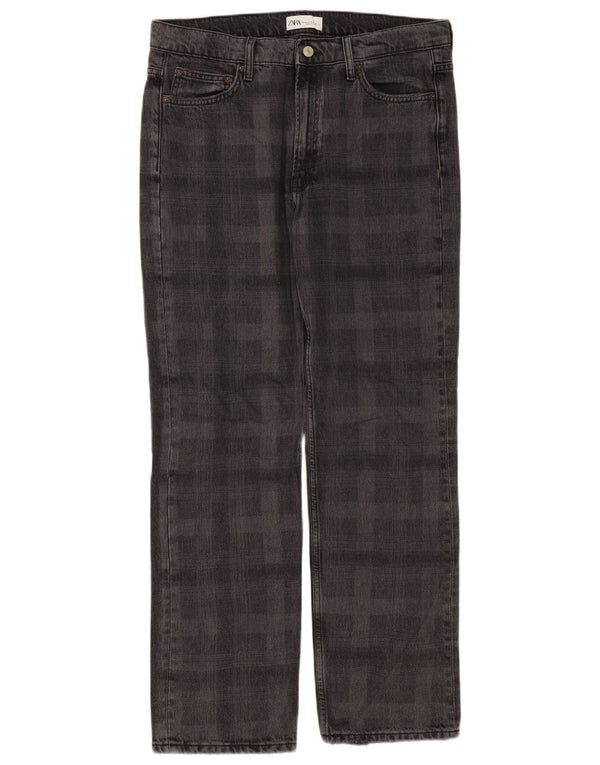 Dżinsy damskie Zara EU 42 Large W32 L31 Szara bawełniana krata