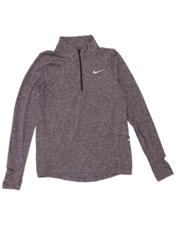 Męska koszulka Nike Dri Fit z zamkiem błyskawicznym i długim rękawem XS, niebieski, nakrapiany poliester