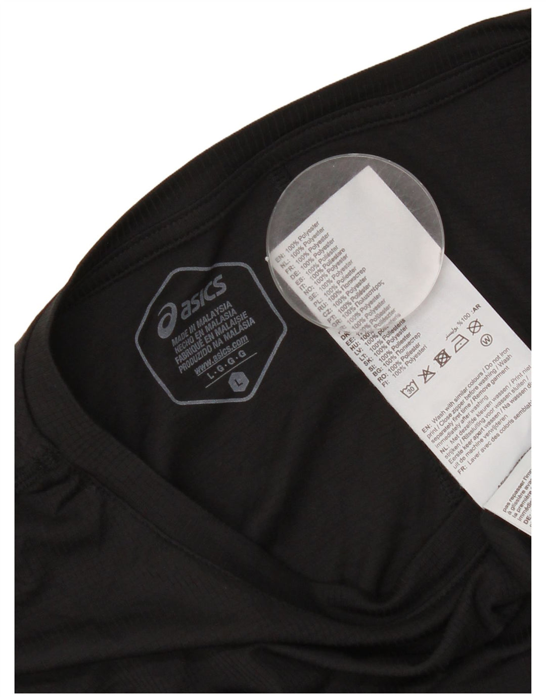 Męski T-shirt Asics, duży, czarny poliester