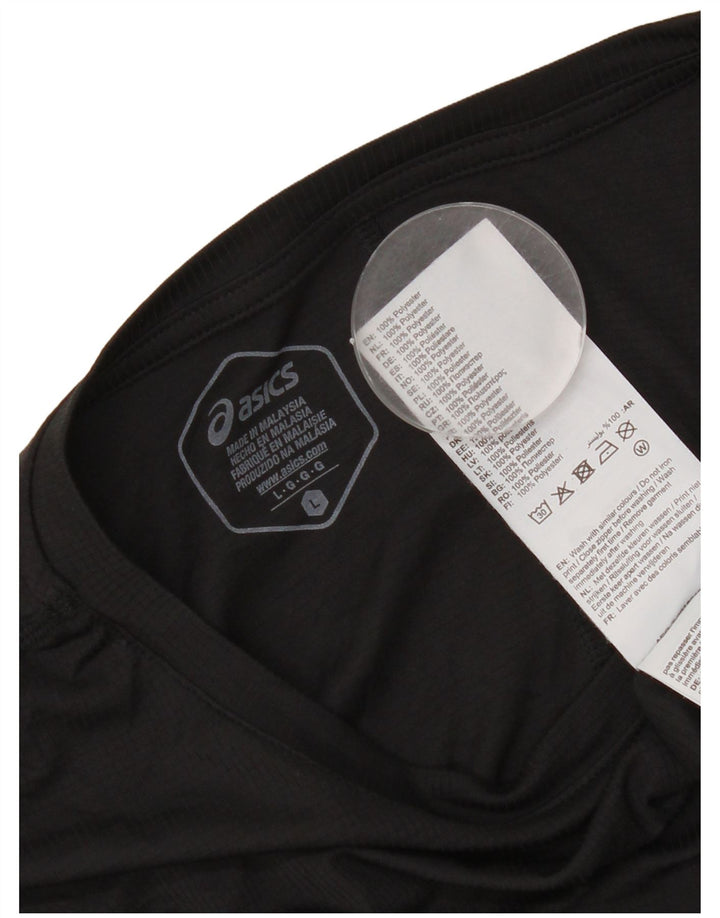 Męski T-shirt Asics, duży, czarny poliester