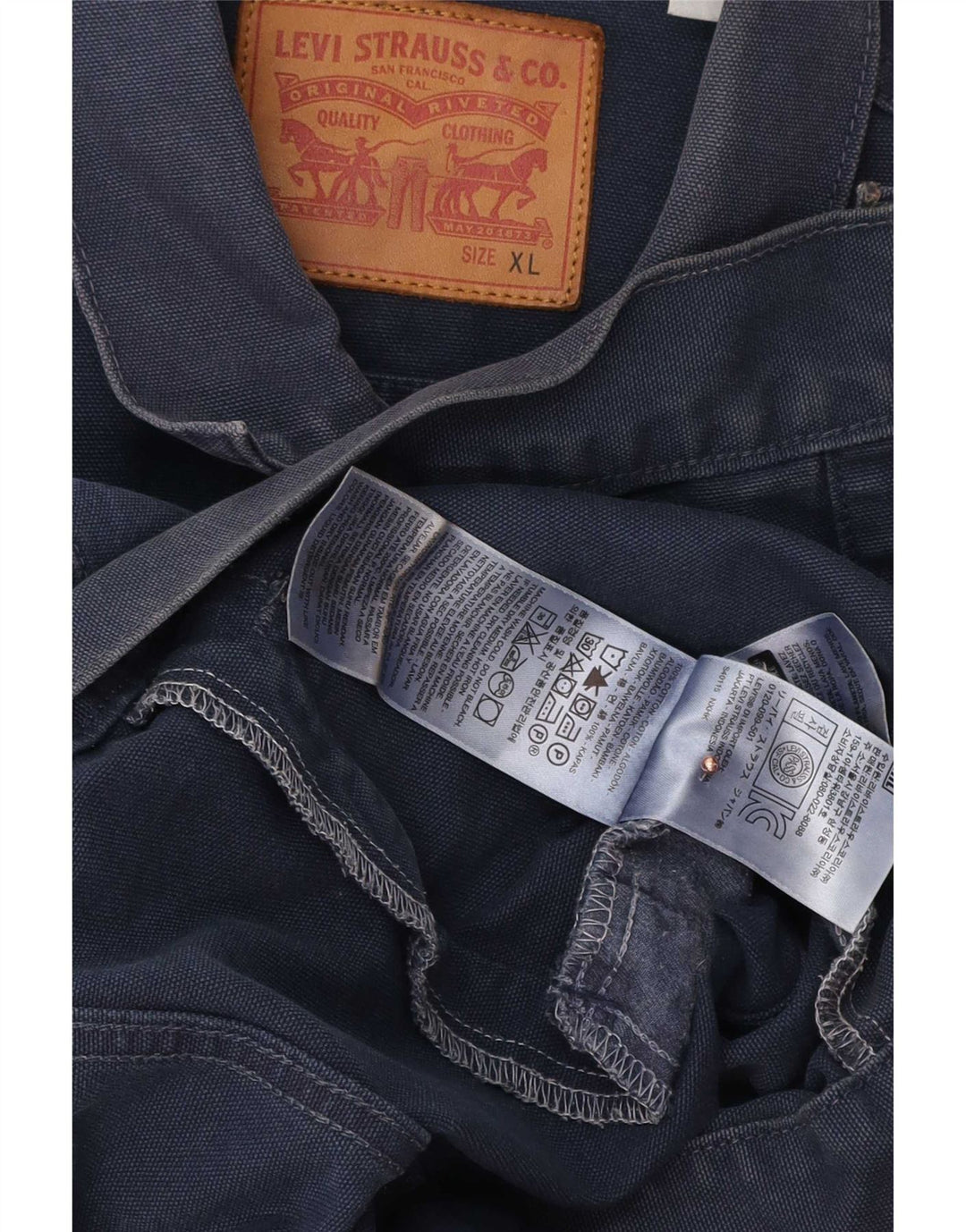 Męska kurtka dżinsowa Levi's UK 42 XL, granatowa, bawełniana