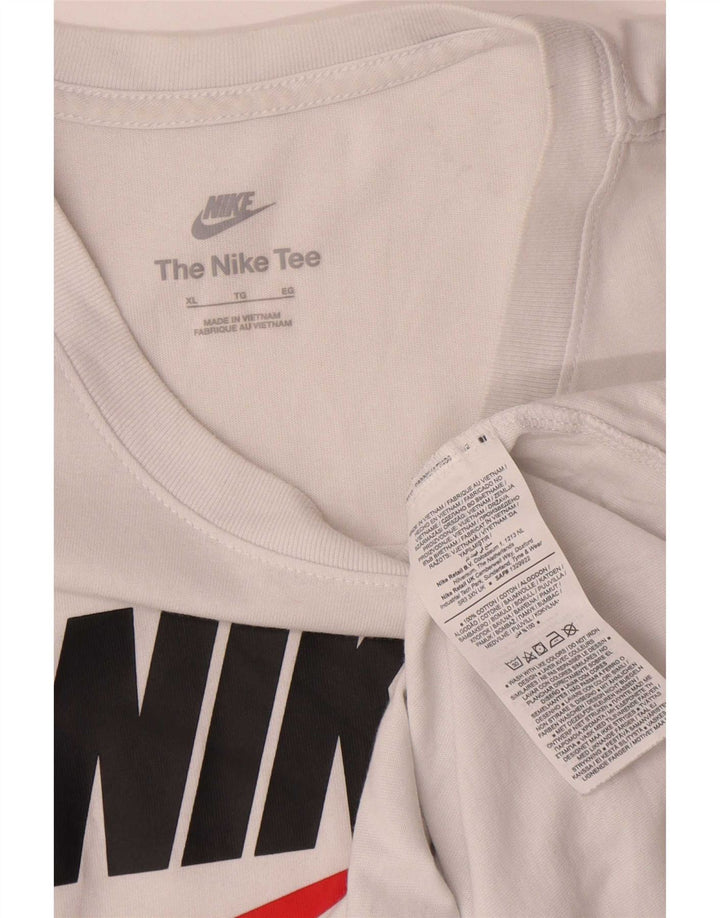 Męska koszulka z grafiką Nike, XL, biała, bawełniana