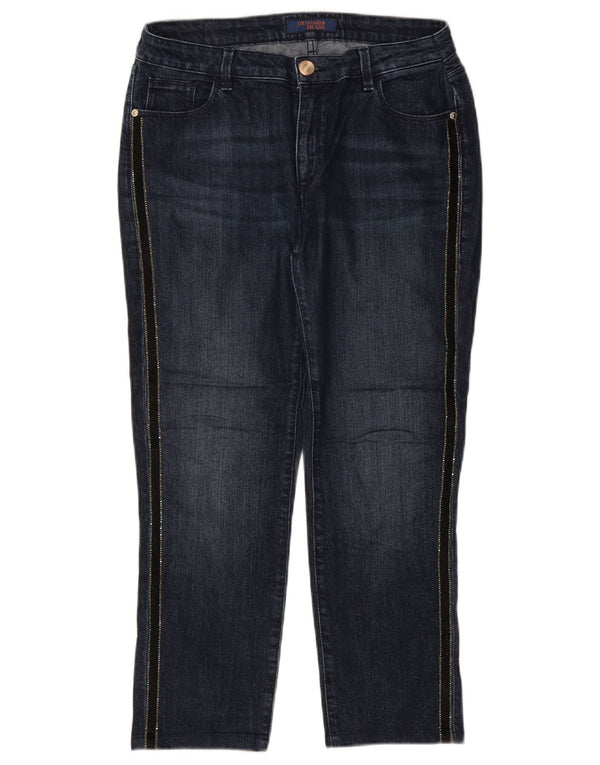 TRUSSARDI Womens Cropped Jeans W30 L24 Navy Blue Cotton