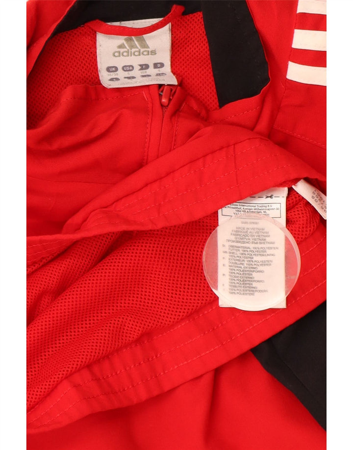 Adidas Męska kurtka dresowa UK 36/38 Mały czerwony poliester z blokami kolorów