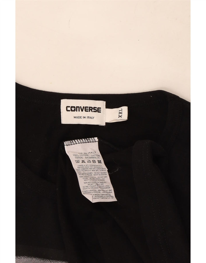 Converse Męski graficzny top z długim rękawem 2XL, czarny, bawełniany