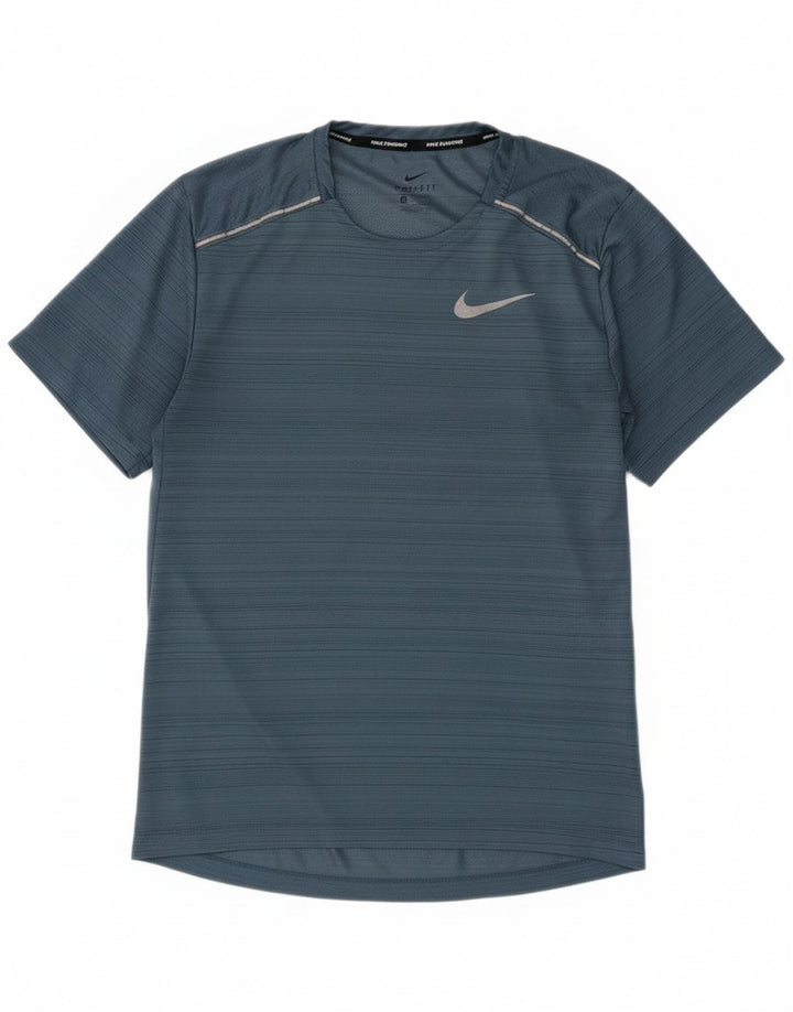 Męski T-shirt Nike Dri Fit z poliestru w małe niebieskie paski