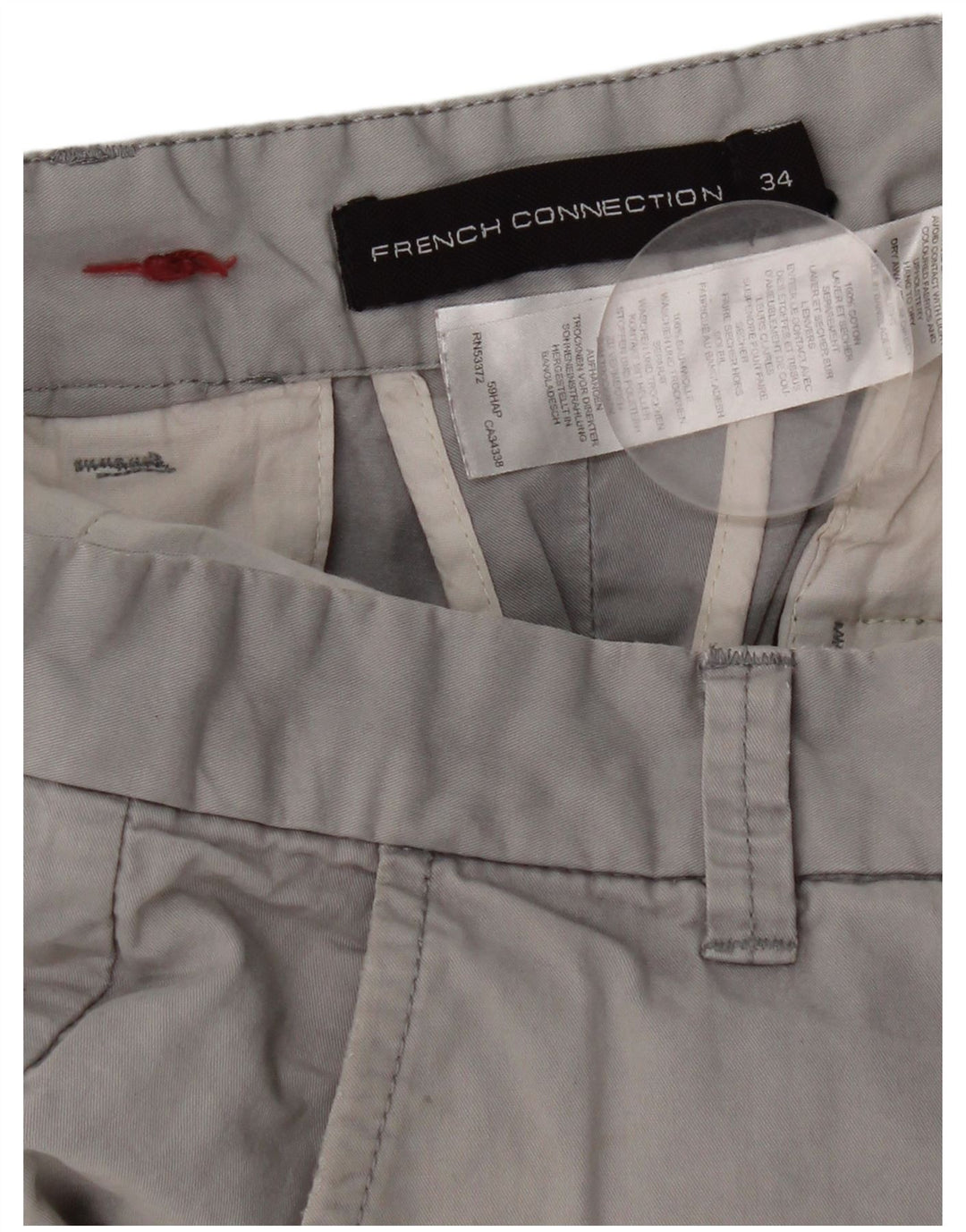Męskie spodenki Chino French Connection W34, duże, szare, bawełniane