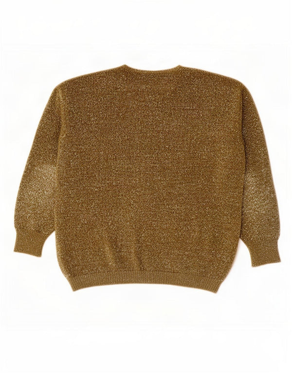 Sweter damski w stylu vintage, UK 16, duży, zielony, wełniany paisley