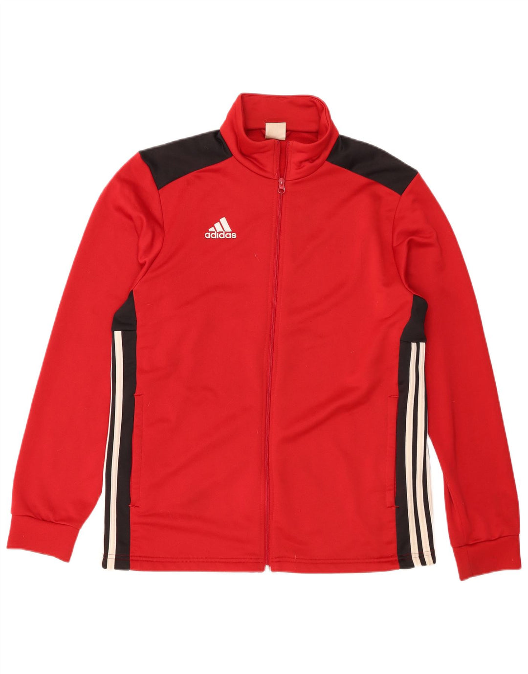 Męska bluza dresowa Adidas, duża, czerwona, poliestrowa z blokami kolorów