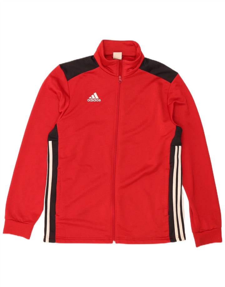 Męska bluza dresowa Adidas, duża, czerwona, poliestrowa z blokami kolorów