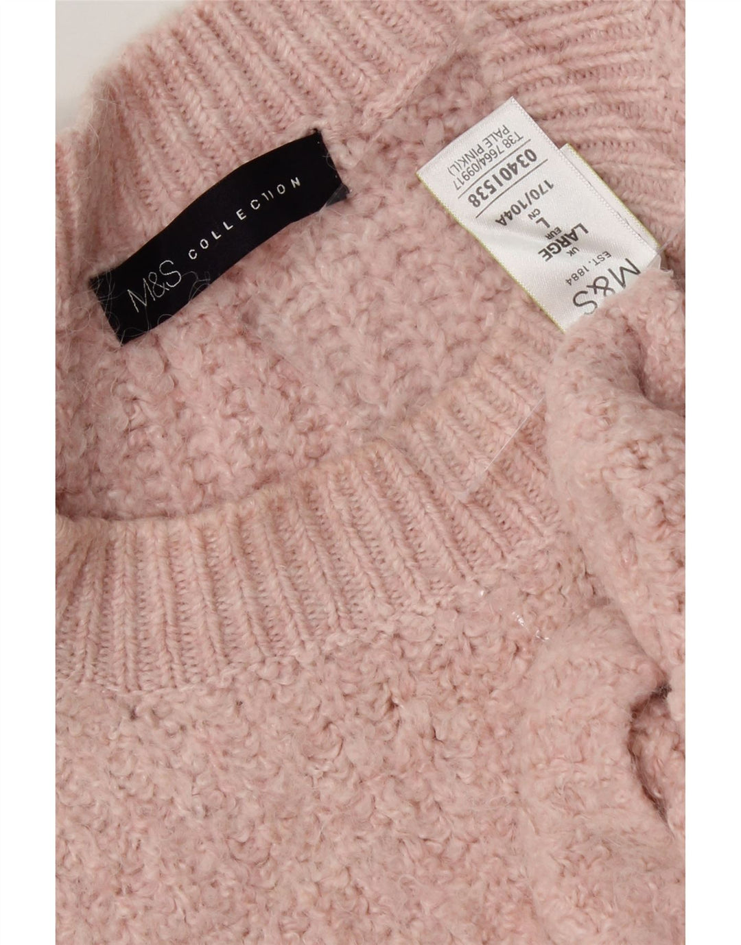 MARKS & SPENCER Womens Oversized Crew Neck Jumper Sweater UK 16 Large Pink Vintage Marks & Spencer and Second-Hand Marks & Spencer from Messina Hembry 