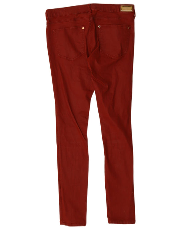 Spodnie damskie Zara Skinny Casual EU 38 Small W28 L28 Czerwona bawełna