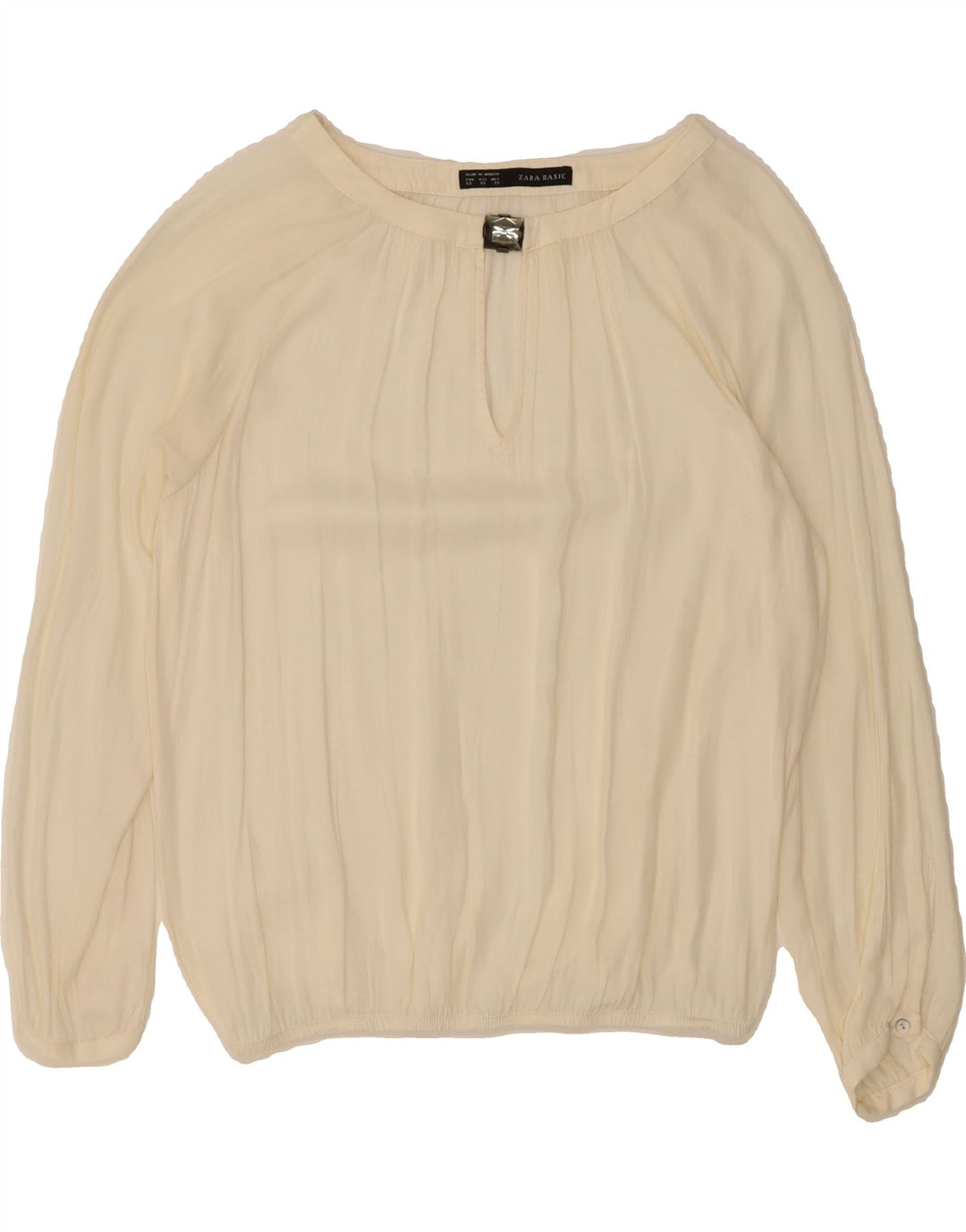 ZARA Womens Oversized Long Sleeve Blouse Top UK 6 XS White Vintage Zara and Second-Hand Zara from Messina Hembry 