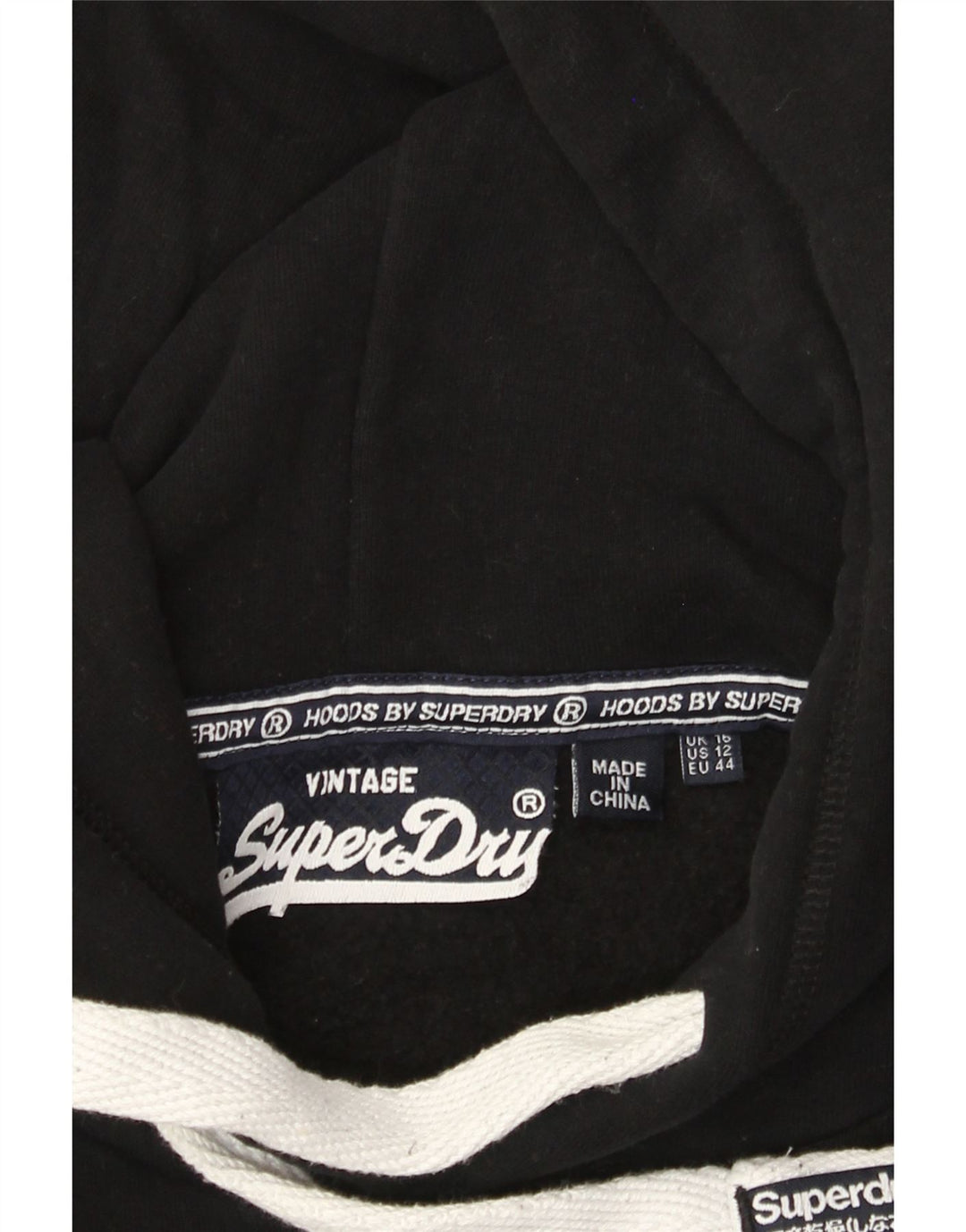 Damski sweter z kapturem Superdry Graphic UK 16, duży, czarny