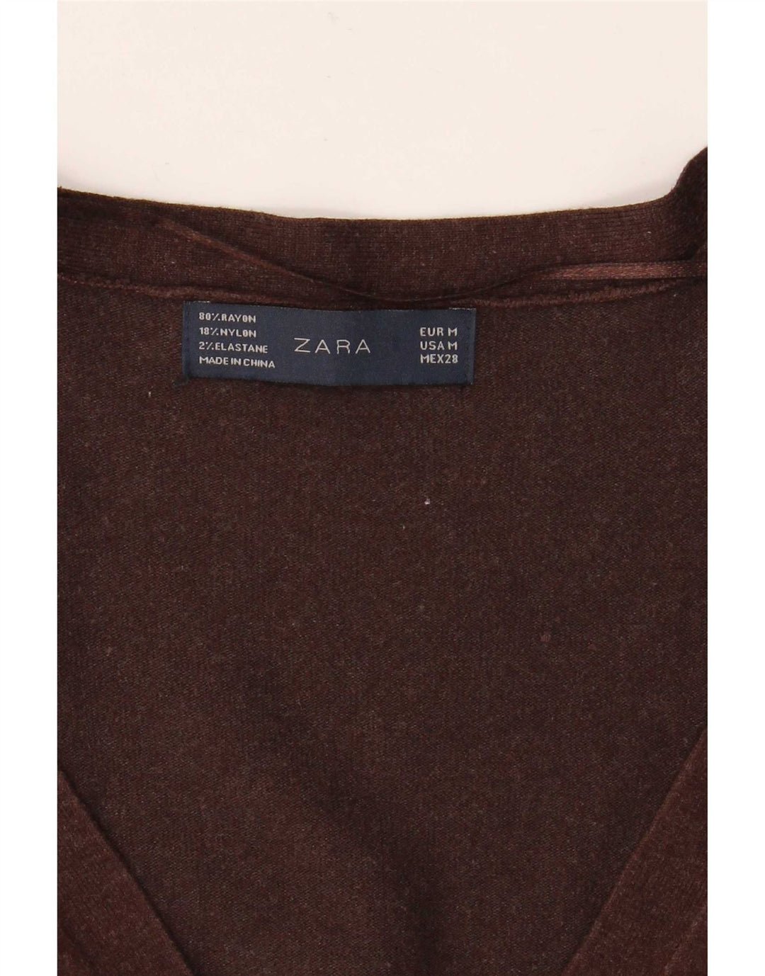 Sweter damski Zara UK 12 Średni brązowy sztuczny jedwab